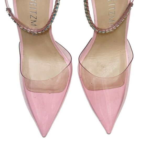 Stuart Weitzman Glam PVC Ankle Strap Pumps Pink Women’s Size 9 - Picture 4 of 13
